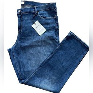 GAP Women's Real Straight Leg Jeans Indigo Blue Wash Denim Sz 35R High Rise NWT